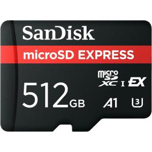 imageSanDisk 512GB microSD Express microSD Card  Up to 880MBs Read Up to 650MBs Write 220MBs Sustained Write U3 C10  SDSQXFN512GGN4NN