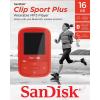 imageSanDisk 16GB Clip Sport Plus MP3 Player Red  Bluetooth LCD Screen FM Radio  SDMX28016GG46R Renewed