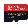 imageSanDisk 64GB Extreme PRO microSDXC Card  SD Adapter  RescuePro Deluxe up to 200 MBs with A2 App Performance for Smartphones Action Cameras or Drones UHSI Class 10 U3 V30
