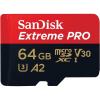 imageSanDisk 64GB Extreme PRO microSDXC Card  SD Adapter  RescuePro Deluxe up to 200 MBs with A2 App Performance for Smartphones Action Cameras or Drones UHSI Class 10 U3 V30