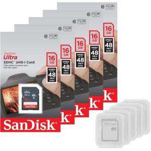 imageSanDisk 5 Pack Ultra 16GB SD SDHC Memory Flash Card UHSI Class 10 Read Speed up to 48MBs 320X SDSDUNB016GGN3IN Wholesale Lot  5 Cases